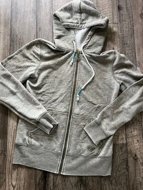 Roxy 90’s Heather Green (Sherpa-Lined hood) Zip Hoodie
